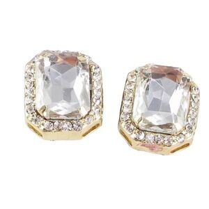 Elegant Gold and Silver Crystal Earrings